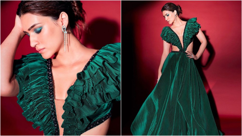 Kriti Sanon Looks Drop Dead Gorgeous In Bold Emerald Gown And Shimmery Eyes News Nation English